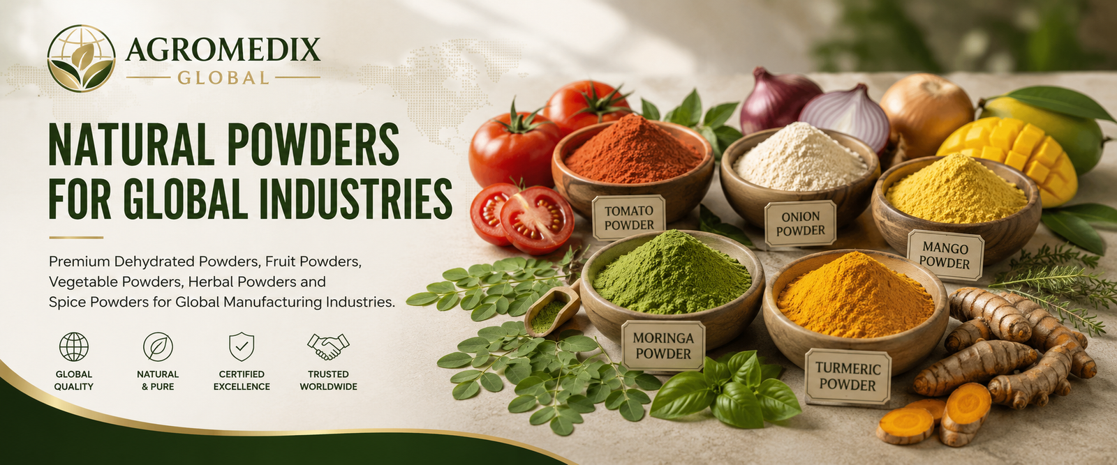 AGROMEDIX GLOBAL natural powders banner